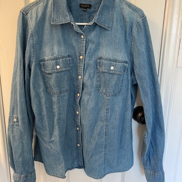 Talbot’s long sleeve chambray button down shirt Misses 16 (large) - Picture 3 of 8